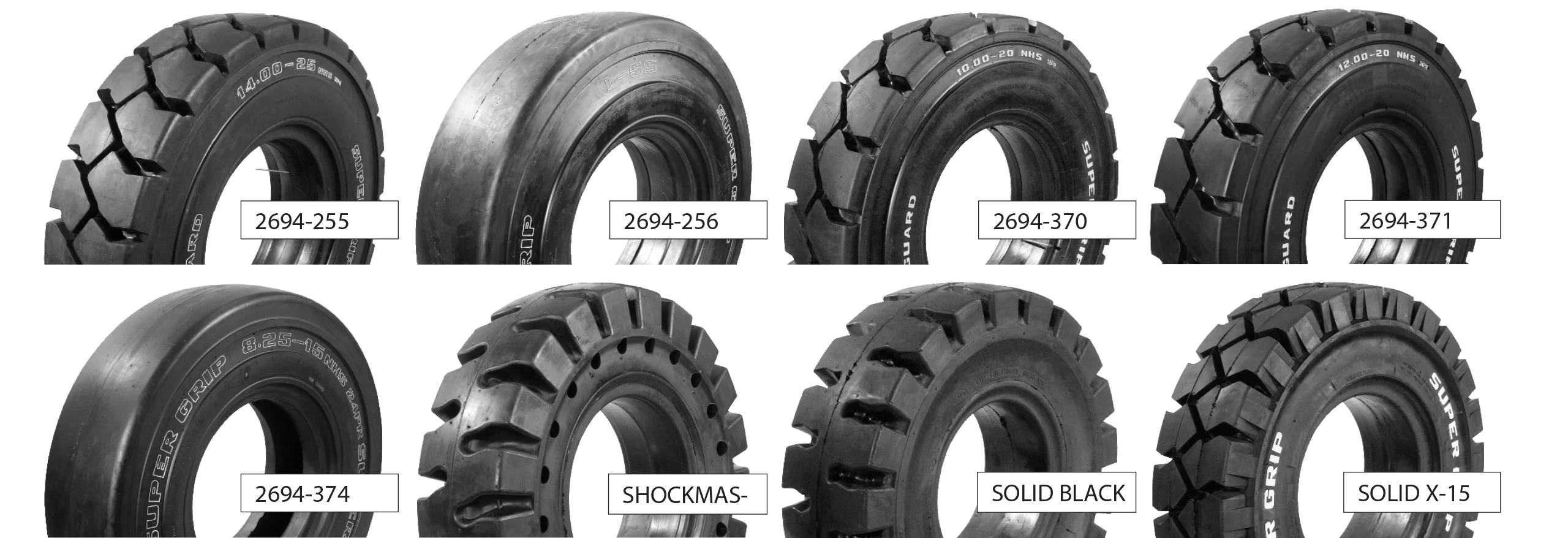 Supergrip industrial tire models